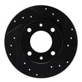 R1 89-91 Peugeot 405 Rear Right Drilled & Slotted Black Brake Rotor