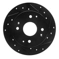 R1 98-02 Acura CL Rear Right Drilled & Slotted Black Brake Rotor