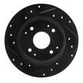 R1 98-02 Acura CL Rear Right Drilled & Slotted Black Brake Rotor