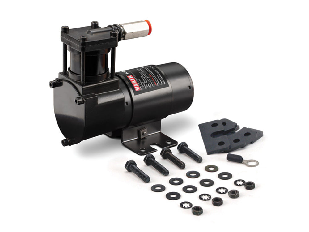 98C STEALTH BLACK COMPRESSOR KIT W/EXTERNAL CHECK VALVE & OMEGA STYLE MOUNTING BRACKET(12V10% DUTY)