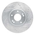 R1 Concepts Brake Rotor Drilled and Slotted Silver Fits Hyundai Azera