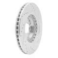 R1 14-20 Acura TLX Front Left Drilled & Slotted Silver Brake Rotor