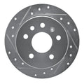 R1 94-96 Saab 900 Rear Left Drilled & Slotted Silver Brake Rotor