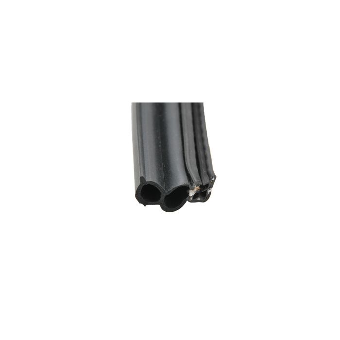 EPDM DOUBLE BULB SEAL W/PSA TAPE (WHITE TAPE) BLACK11/2IN X 1/2IN X 50FT