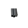 EPDM DOUBLE BULB SEAL W/PSA TAPE (WHITE TAPE) BLACK11/2IN X 1/2IN X 50FT