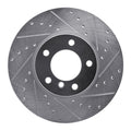 R1 Concepts Brake Rotor Drilled and Slotted Silver Fits BMW 220i