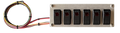 ROCKER SWITCH PANEL BRUSHED 6 POSITION ON/OFF RED