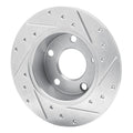 R1 Concepts Brake Rotor Drilled and Slotted Silver Fits Audi A6