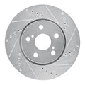 DFC 18-22 Toyota C-HR Front Right Drilled & Slotted Silver Brake Rotor