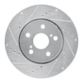 R1 Concepts Brake Rotor Drilled and Slotted Silver Fits Toyota C-HR