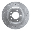 R1 01-08 BMW 330CI Front Right Drilled & Slotted Silver Brake Rotor