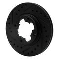 R1 87-94 Subaru Justy Front Left Drilled & Slotted Black Brake Rotor