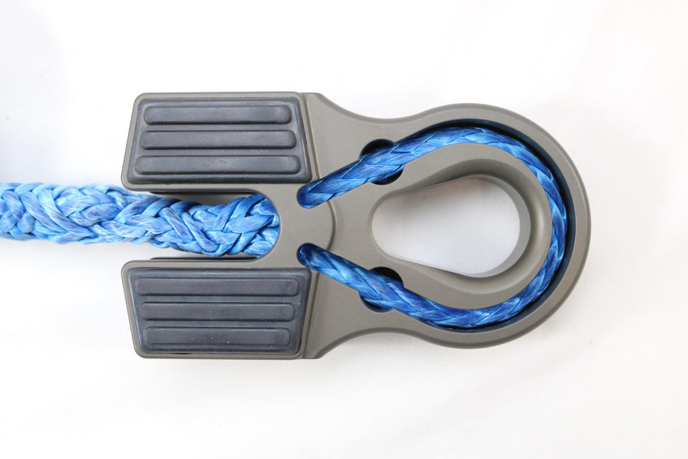 ~(1 lbs. 6X4X2)~ FLAT SPLICER 3/8-1/2 IN SYNTHETIC ROPE SPLICE-ON SHACKLE MOUNT GRAY