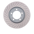 DFC 09-23 Porsche Cayman Left Front Drilled Hi-Carbon Alloy Geomet Coated Rotor