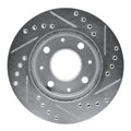 R1 Concepts Brake Rotor Drilled and Slotted Silver Fits Honda Civic