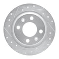 R1 86-98 Saab 9000 Rear Left Drilled & Slotted Silver Brake Rotor