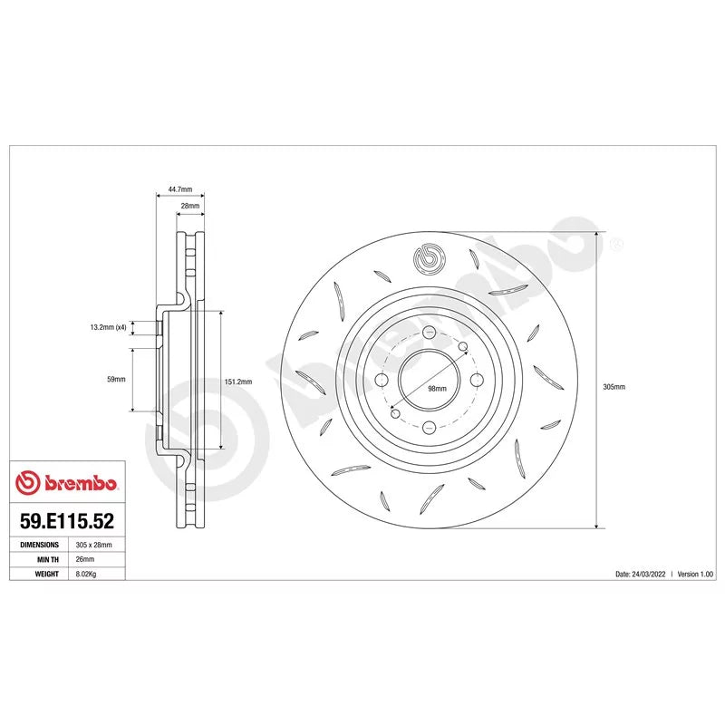 Brembo 06-12 BMW 1 Series Front TY3 Sport Disc Rotor - 300X24
