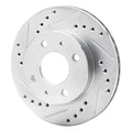 DFC 95-00 Nissan 200SX Front Left Drilled & Slotted Silver Brake Rotor