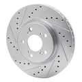 R1 Concepts Brake Rotor Drilled and Slotted Silver Fits Acura RL