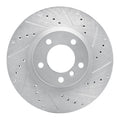 R1 Concepts Brake Rotor Drilled and Slotted Silver Fits BMW M3