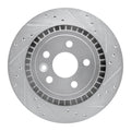 R1 10-17 Volvo XC60 Rear Right Drilled & Slotted Silver Brake Rotor