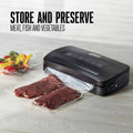 VACUUM SEALER WITH ROLL STORAGE AND BAG CUTTER