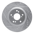 R1 Concepts Brake Rotor Drilled and Slotted Silver Fits Honda CR-V