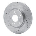R1 Concepts Brake Rotor Drilled and Slotted Silver Fits Honda CR-V