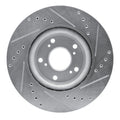 R1 Concepts Brake Rotor Drilled and Slotted Silver Fits Honda CR-V