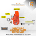 TRAILER COUPLER LOCK FOR 17/8IN2IN& 25/16IN BALL
