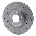 DFC 04-15 Mazda 3 Front Left Drilled & Slotted Silver Brake Rotor