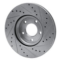 DFC 04-15 Mazda 3 Front Left Drilled & Slotted Silver Brake Rotor