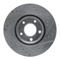 DFC 04-15 Mazda 3 Front Left Drilled & Slotted Silver Brake Rotor