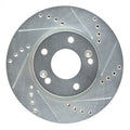 R1 Concepts Brake Rotor Drilled and Slotted Silver Fits Hyundai Elantra