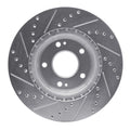 R1 Concepts Brake Rotor Drilled and Slotted Silver Fits Hyundai Elantra