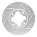 R1 Concepts Brake Rotor Drilled and Slotted Silver Fits Subaru Justy