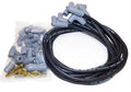 Black Super Conductor Universal 8 Cyl. 90 Degree Set Includes Terminals For Engines With Early Type (Socket) And Late Type (Hei Spark Plug Top) Distributor Caps. 90 Degree Boots And Terminals Factory Installed On One End MSD Ignition