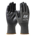 GTEK SEAMLESS KNIT POLYKOR GLOVE W/ NITRILE COATED FOAM GRIP SMALL SALT & PEPPER 12PK
