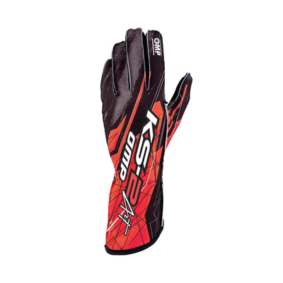 OMP KS-2 ART my2025 KART GLOVES RED / BLACK SZ 6 (KIDS)
