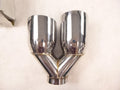 DUAL DOUBLE WALL SS STAGGERED SLANT EXHAUST TIP 2 50IN ID / 3.50IN OD PASSENGER SIDE