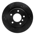 R1 99-06 BMW 323I Rear Left Drilled & Slotted Black Brake Rotor