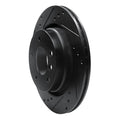 R1 99-06 BMW 323I Rear Left Drilled & Slotted Black Brake Rotor