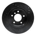 R1 99-06 BMW 323I Rear Left Drilled & Slotted Black Brake Rotor