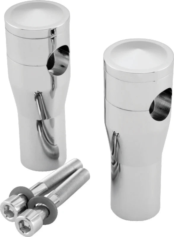 Bikers Choice 4 Inch Chrome Smooth Top Risers for BC or DNA Springer Front End