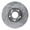 R1 04-11 Mitsubishi Endeavor Front Right Drilled & Slotted Silver Brake Rotor