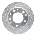 R1 69-83 Porsche 911 Rear Left Drilled & Slotted Silver Brake Rotor
