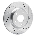 R1 Concepts Brake Rotor Drilled and Slotted Silver Fits Nissan Rogue