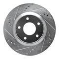 R1 Concepts Brake Rotor Drilled and Slotted Silver Fits Nissan Rogue