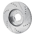 R1 Concepts Brake Rotor Drilled and Slotted Silver Fits Nissan Rogue
