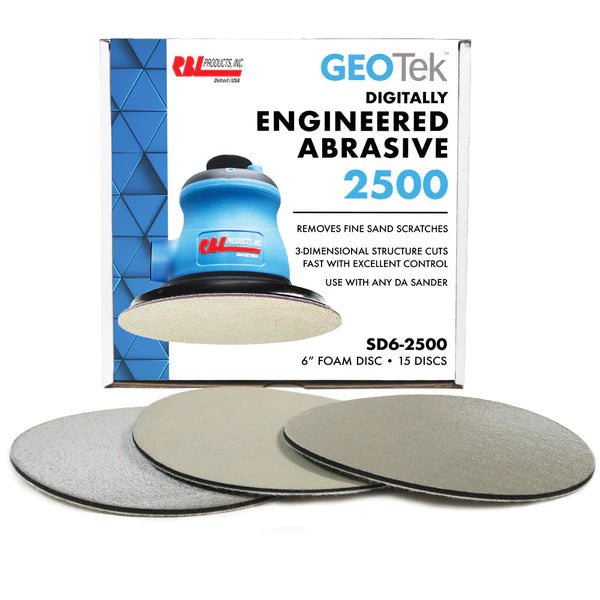 6IN FOAM SANDING DISC W/ DIGITALLY PHOTOGRAPHED ABRASIVE 2500 GRIT